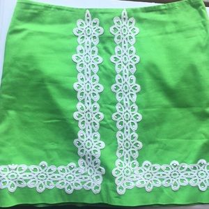 Lilly Pulitzer green skirt with lace!